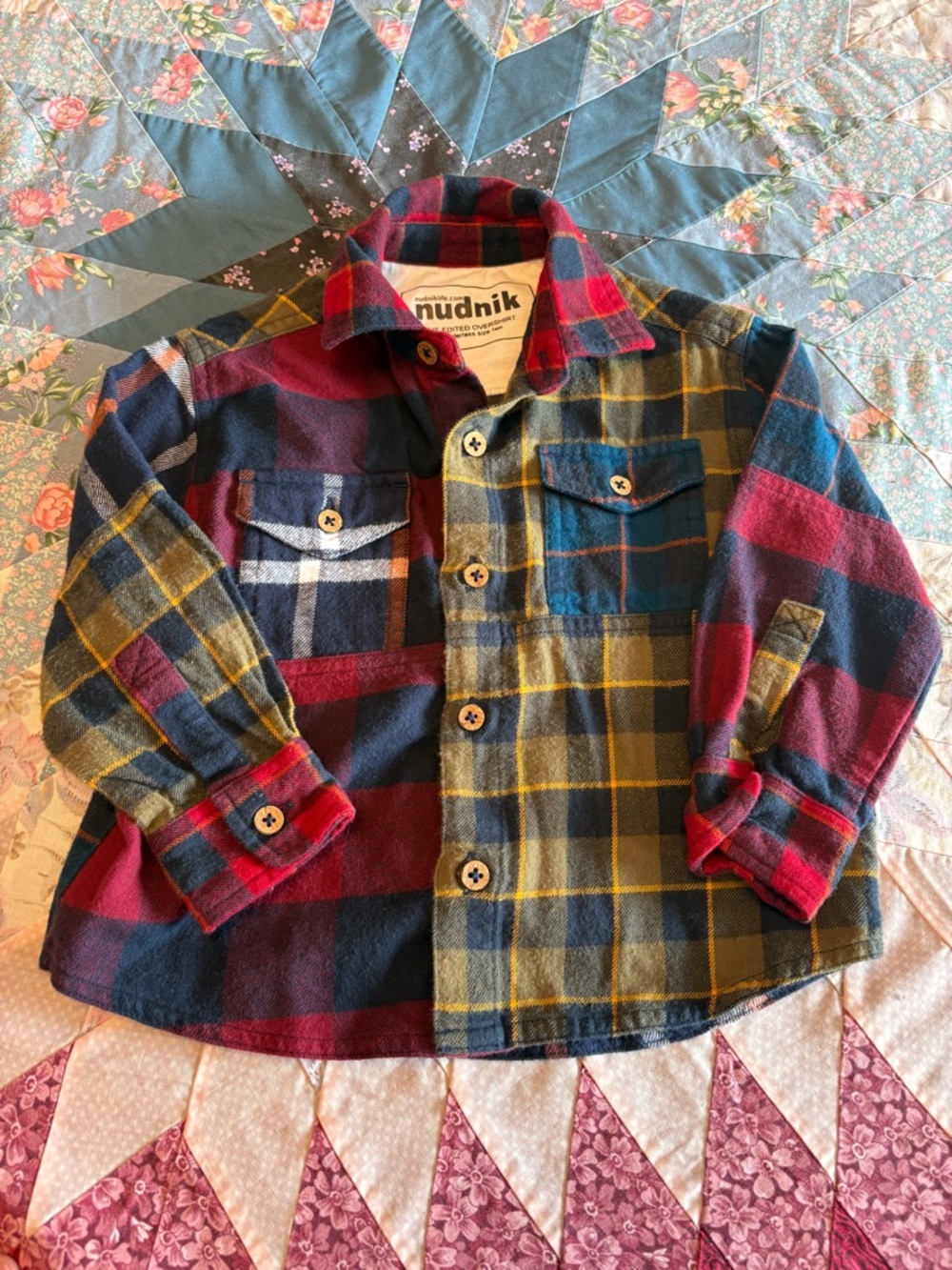 Nudnik Kid's Multi-Color Plaid Flannel Button-Up Shirt